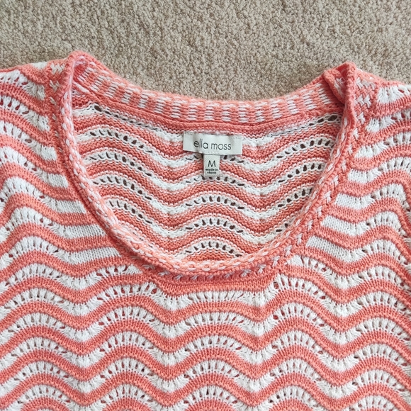 5/$25 Ella Moss Puffed Short Sleeve Sweater Top Size M - Picture 6 of 15